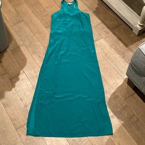Amanda Uprichard Teal Halter Maxi Dress